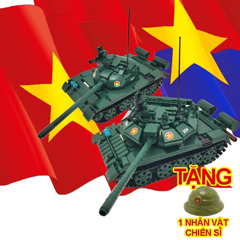  Bộ xếp hình Xe tăng T54B Type 59 và T54M cải tiến QĐND Việt Nam  2 cách lắp  842 chi tiết 