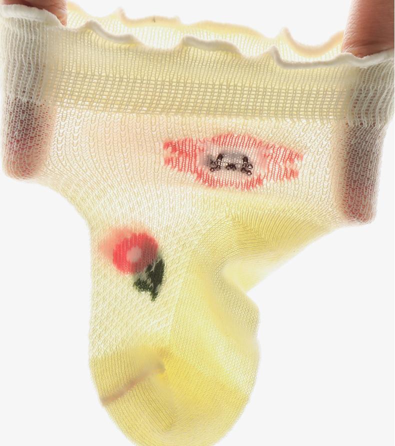 Product Introduction of Spring Summer Thin Cotton Mesh Breathable Baby Socks Cute Girls Crew Socks Lovely Cartoon Baby Socks 12