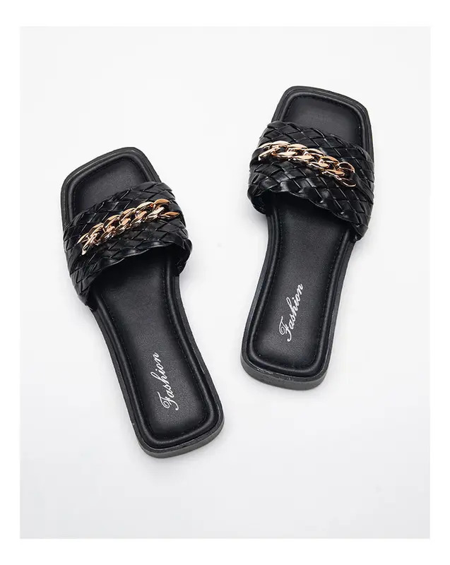 TIMINAA - [FASHION] [05] SENDAL SELOP COD KEPANG RANTAI EMPUK Wanita Shoes SandaL Karet sendal  slop selop  wanita heels  pesta sepatu  heels sepatu  nikah sandal  musim casual size 40 antiselip simpel size 40 coklat nstx12 4