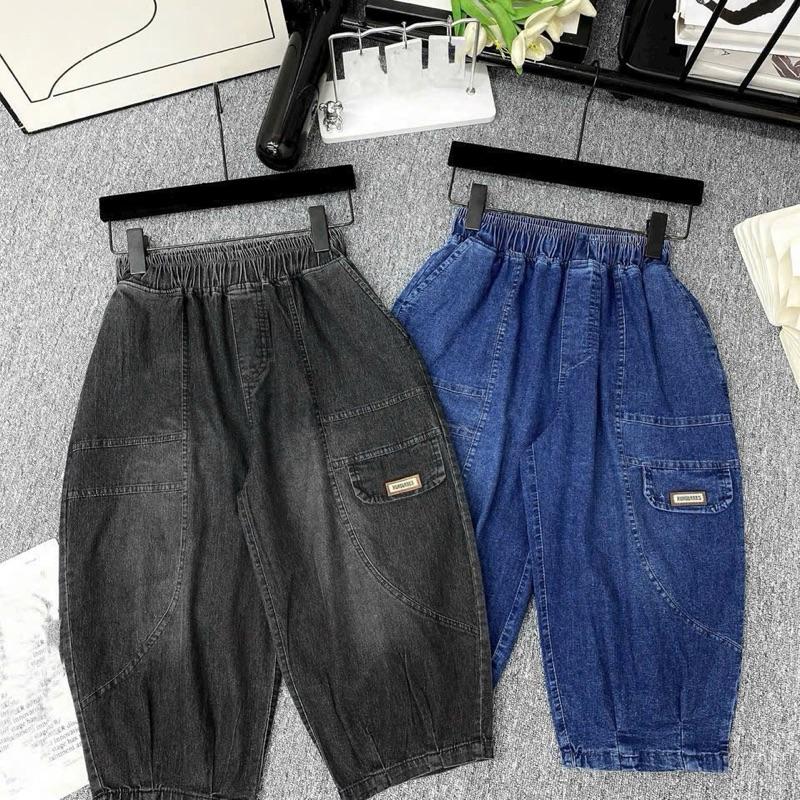 Mới BigSize Quần Ngố Bò Giấy Mềm Mịn Dáng Lửng Lưng Thun Cạp Cao Nắp Túi Cho Nữ