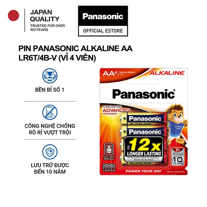 Vỉ 4 viên Pin Panasonic Alkaline AA LR6T/4B-V
