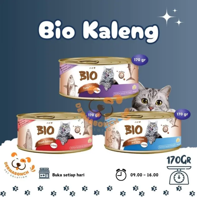 bio kaleng makanan kucing basah 85-170gr 0
