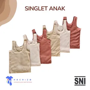 HACHI20 6 PCS Singlet Bayi Newborn Baju Dalam Anak 0-3 Tahun Kaos Balita Premium SNI Cotton Double Nyaman Lembut - Perempuan dan Laki Laki