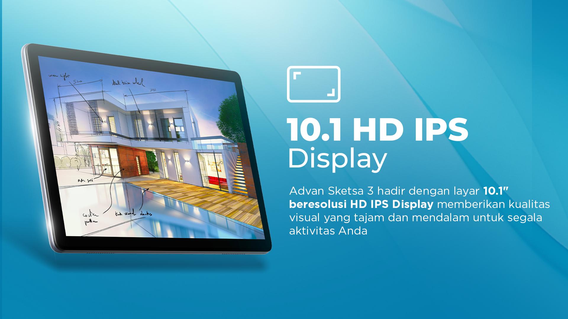 (FREE KEYBOARD + STYLUS PEN) ADVAN Tablet Sketsa 3 6GB/128GB 10.1” Inci HD IPS Dual SIM Card 4G LTE WiFi Bluetooth Tiger T606 Android