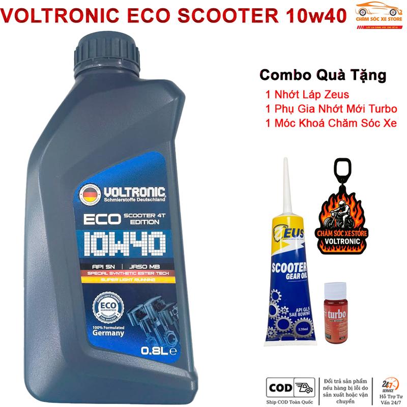 nhớt tay ga Voltronic ECO Scooter - Tặng Kèm 1 Láp Zeus 1 Phụ Gia Nhớt Mới Xado Very Turbo Và 1 Móc Khoá Chăm Sóc Xe