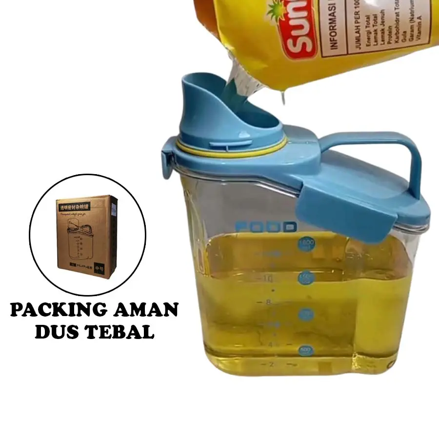 RG Tempat Penyimpanan TOPLES CEREAL Include Dus Tebal Silikon Transparan Storage Jar 2L 2 Liter Minyak Goreng Beras Wadah Penyimpanan Makanan Anti Bocor