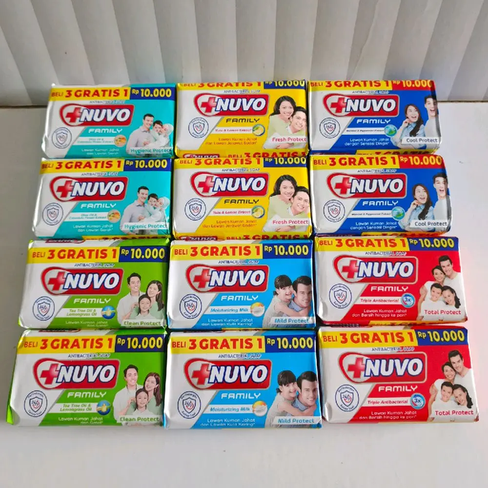Nuvo Sabun Antibakteri 72gr 10pcs 12pcs untuk Perlindungan Keluarga