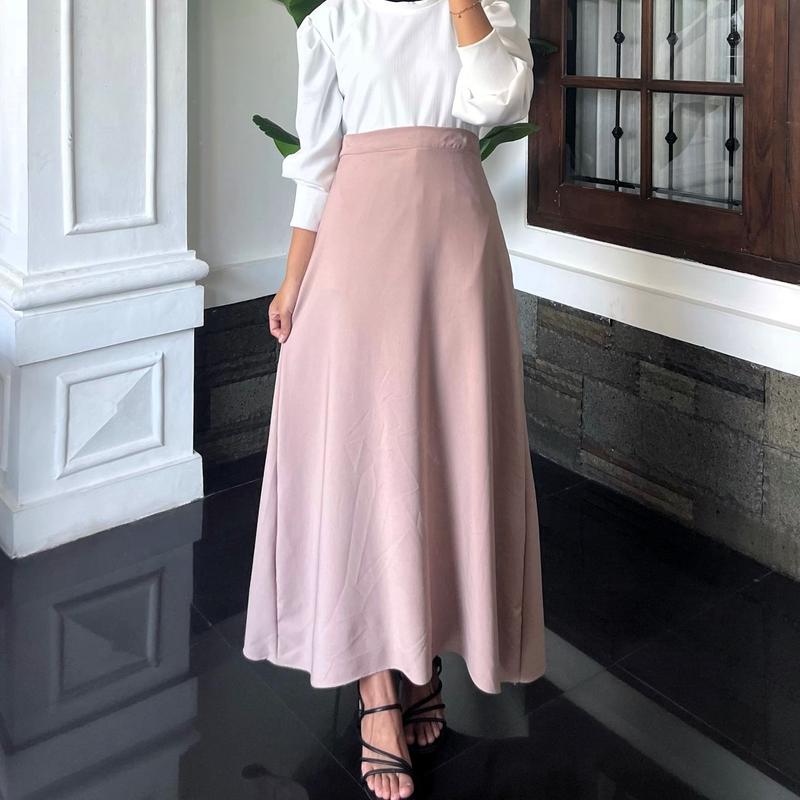 ROK POLOS A-LINE WANITA / PLAIN SKIRT BASIC KOREAN STYLE Bawahan - Shop ...