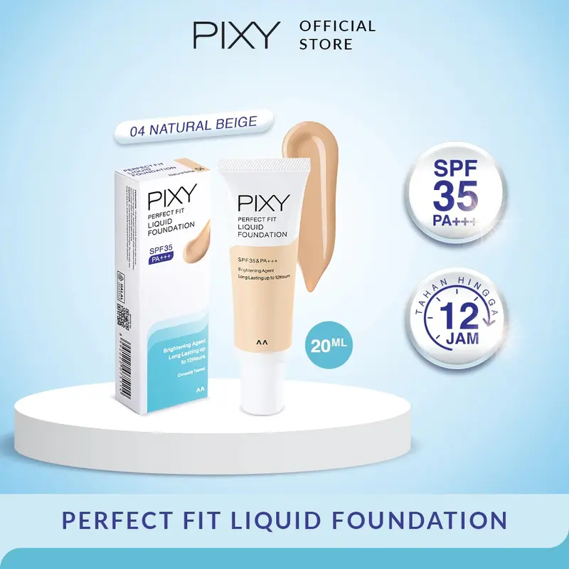 BUY 1 GET FREE TWC !!! PIXY Perfect Fit Liquid Foundation SPF 35 PA+++ 20 ml (FREE Produk untuk shade 02,03) 7