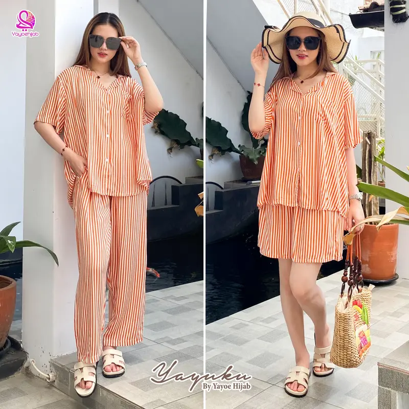Sheila One Set Salur Setelan Rumahan Wanita Kekinian Bahan Adem Lembut By Yayoehijab 1