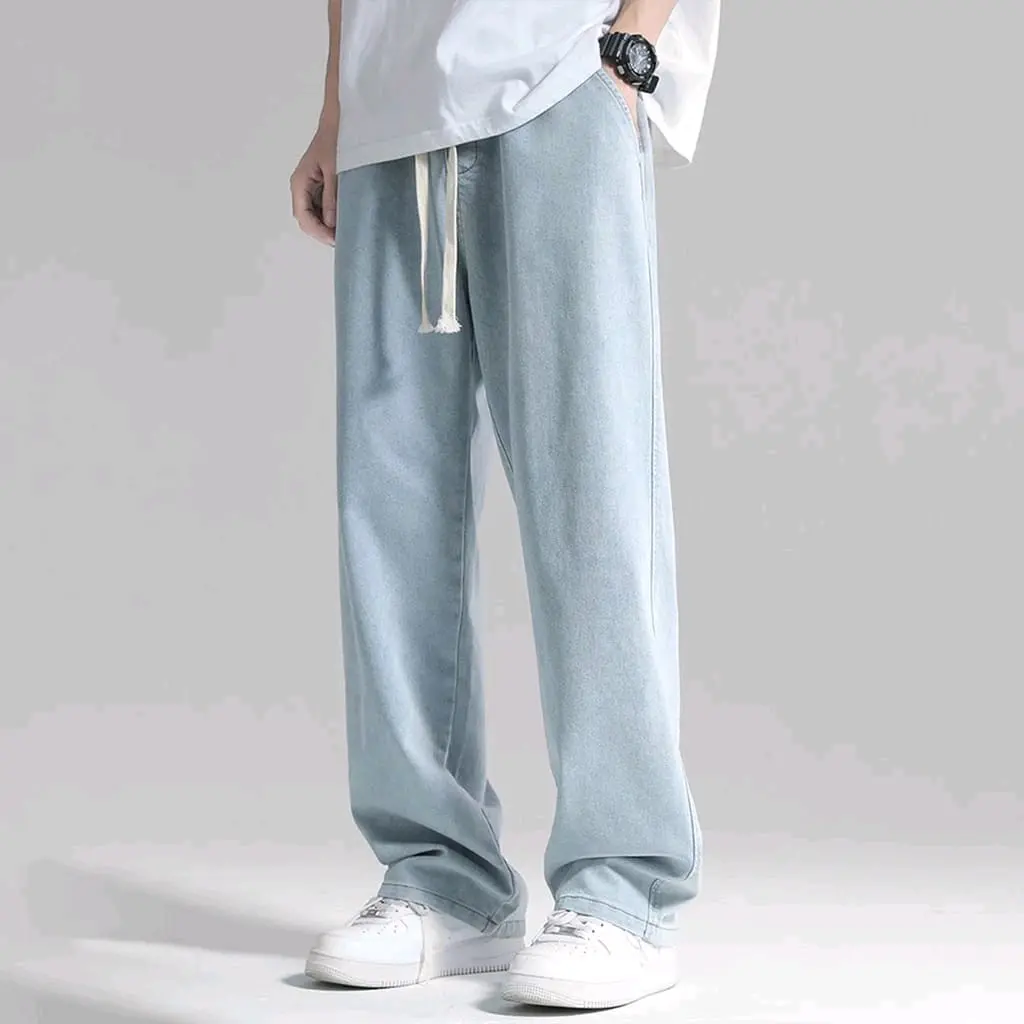 Celana Jeans Pria Baggy Pants Gombrong Oversize Loose Straight Kulot Boyfriend Jeans Longgar Bahan Tebal Denim Panjang Biru Nyaman Lembut Dewasa Kain Hitam Remaja