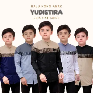 nataya-baju koko anak premium motif batik yudistira terbaru baju anak Muslim Keren
