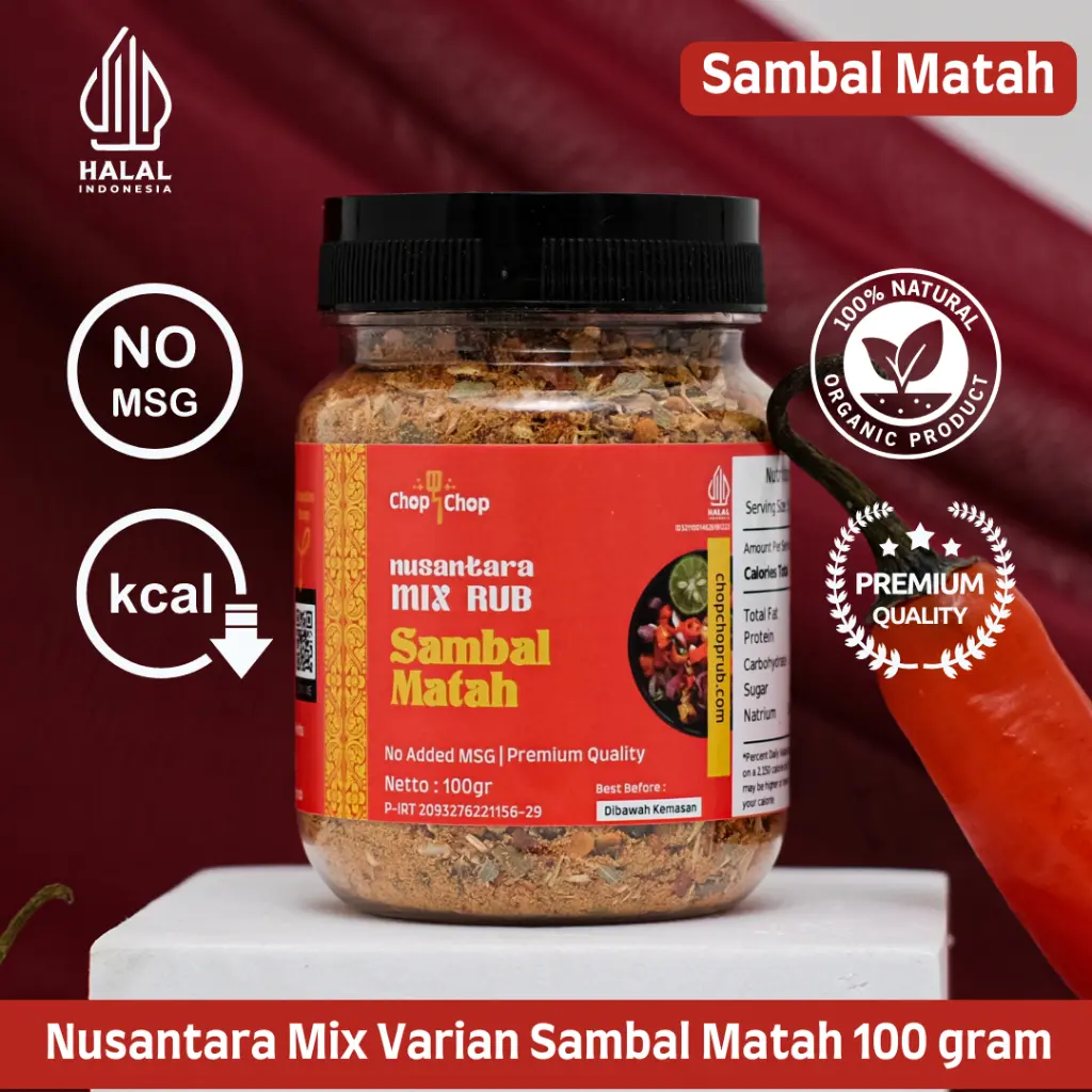 ChopChop Nusantara Mix Rub Sambal Matah Bumbu Marinasi Rendah Kalori  100gr