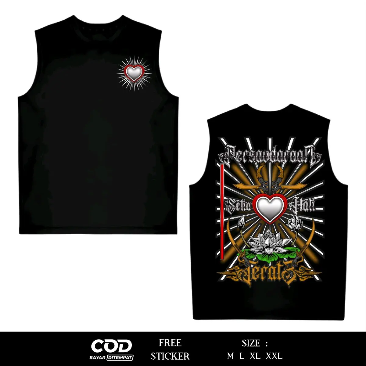 Kaos Singlet PSHT Persaudaraan Setia Hati Terate Desain Lawasan