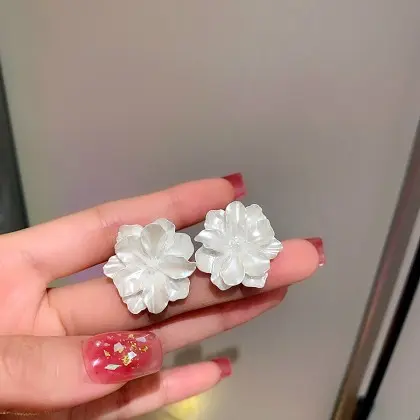 Anting Korean Style Model Tusuk Bunga Tindik Flower Earrings Accesories Fashion Aksesoris Anting AS Grosir E45 2
