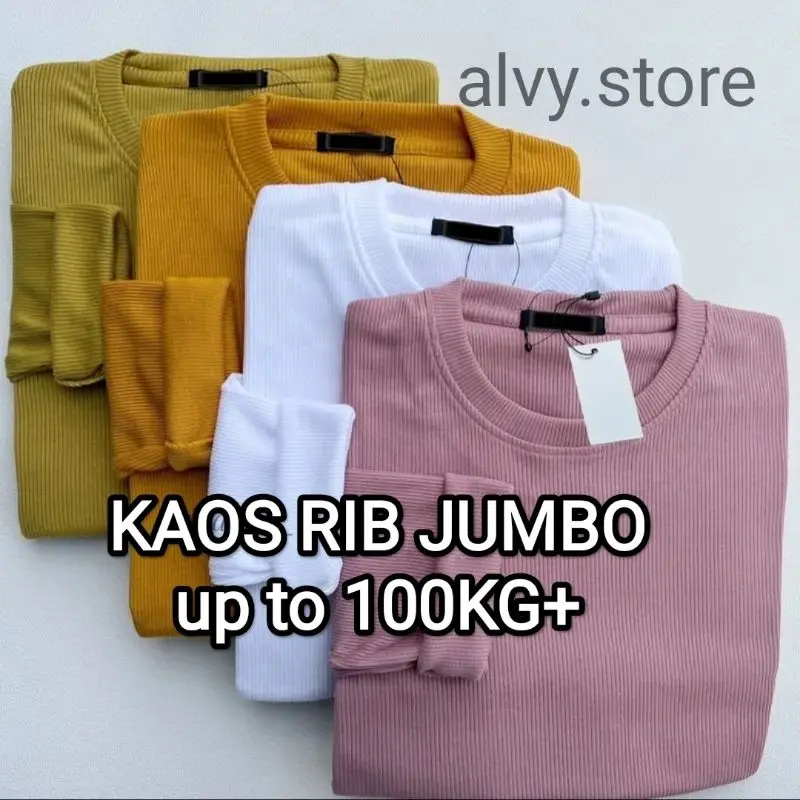 KAOS RIB JUMBO PREMIUM XXL (80-120 KG) lengan panjang