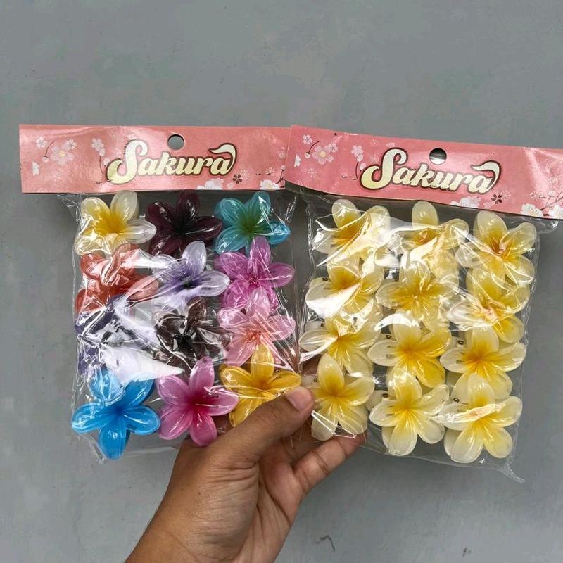 Jepit kamboja 12 pcs jepit bunga kamboja ukuran 5 cm grosir jepit rambut korea 1