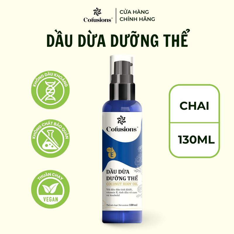   CFS  Dầu dừa dưỡng thể Cofusions 130ml - Coconut Body Oil - Chăm Sóc Dưỡng Ẩm Da 