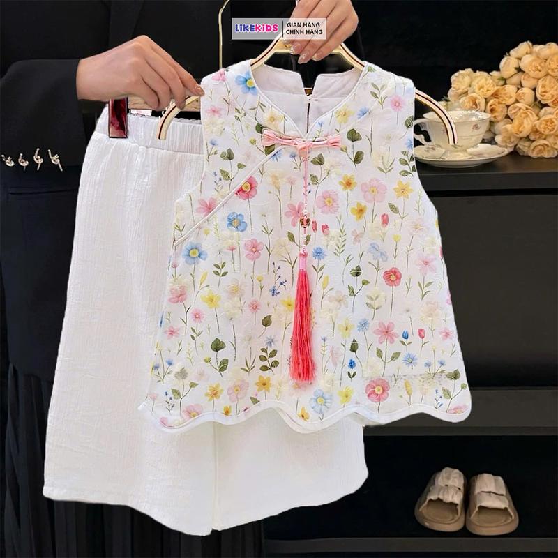  SET quần áo cho bé gái hoạ tiết HOA MÀU LikeKids E84 