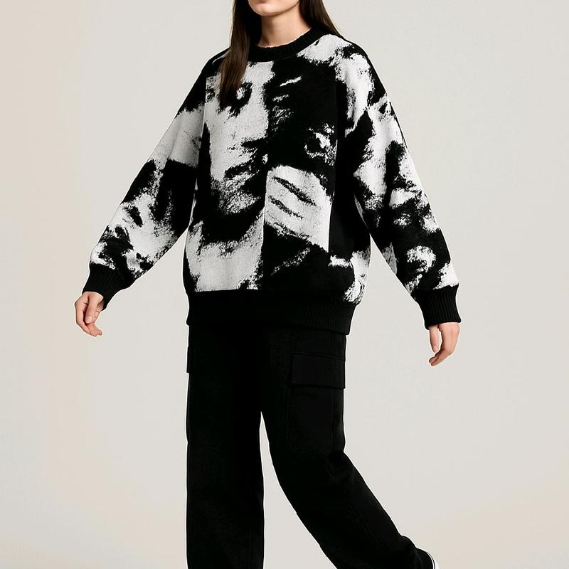 msa cardigan knitwear Knitwear-sweater rajut premium Unisex Motif Hitam Crewneck Baju casual Sweatshirt Cowok Wanita Oversize 4