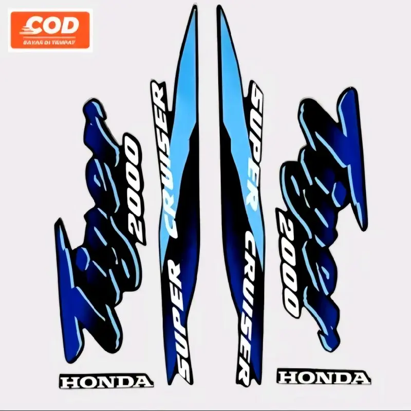 Sticker Striping polet honda Tiger 2000 biru Motorcycle 1