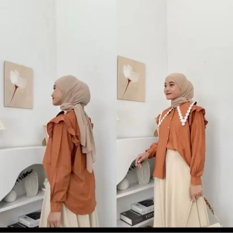 KEMEJA BLOUSE RENDA BASIC KOREAN STYLE 1