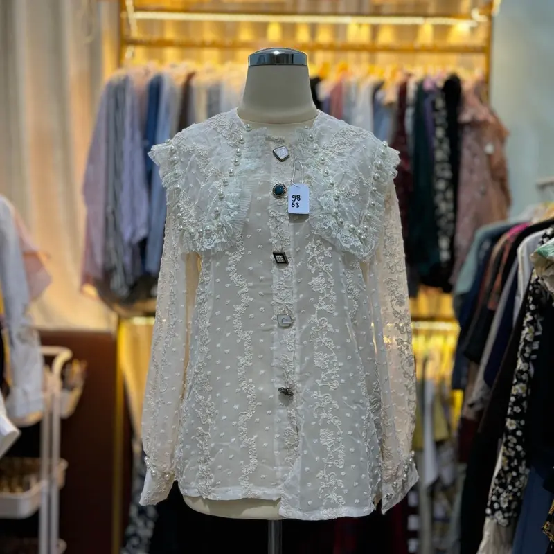Baju wanita, blouse Atasan Cewek Motif bunga, kotak, polos, bunga-bunga gaya vintage 1