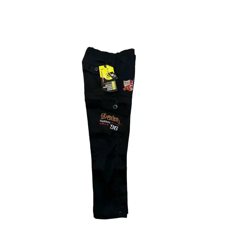 CELANA PANJANG CARGO ANAK LAKI-LAKI USIA 1-15 TAHUN AUTHENTIC DENIM Abu Hitam Mocca Cream Bunda Cowok Katun 2