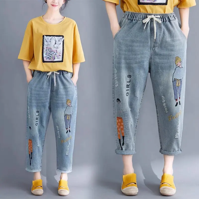 LC1076 Premium Oversized Celana Jeans Fashion Retro Terbaru