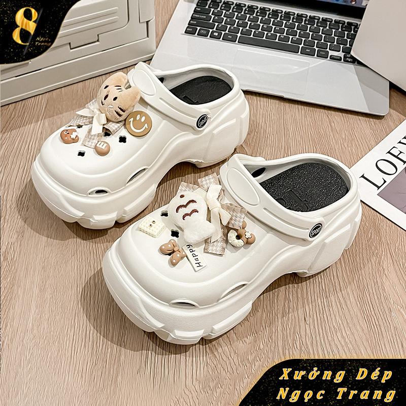 Dép sục nữ dể thương ,đế siêu dày 6cm chất liệu Cao su cao cấp ,nâng chiều cao cho nữ Shoes DéP GiàY Women Nhung Quai Hậu Sandal dép babydoll dép nesty DéP