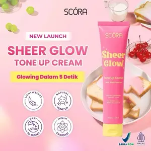 SCORA Sheer Glow Tone Up Cream 20/30Gr Tone Up Viral Mencerahkan Secara Natural