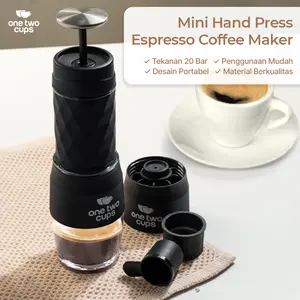 BIZMART-I One Two Cups Hand Press Mini Espresso Coffee Maker 3in1 20 Bar 120ml - HS-8439