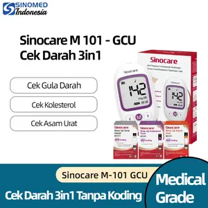 Paket Lengkap Sinocare M101–GCU Alat Cek 3in1 Gula Darah Kolesterol & Asam Urat Tanpa Koding alat  cek  asam  urat easy touch  gcu  3  1 alat  cek  gula  darah  asam  urat  kolesterol sinocare strips