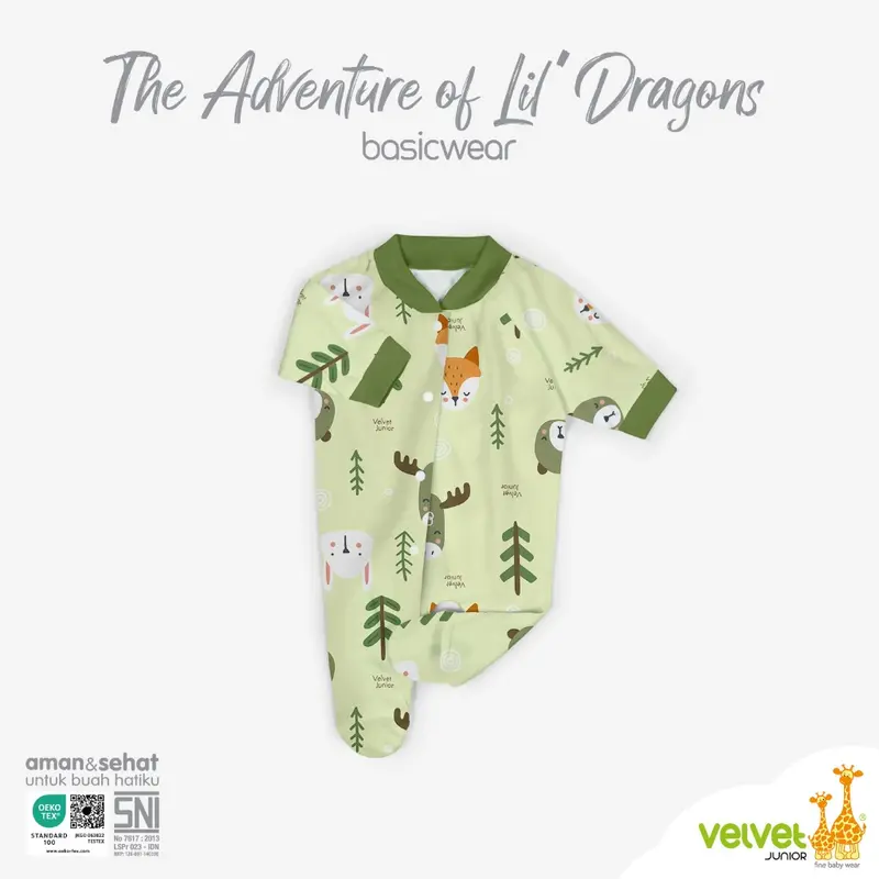 Velvet Junior Jumper Bayi Sleepsuit Oblong - Size Newborn 0-3 Bulan Basic Wear 7