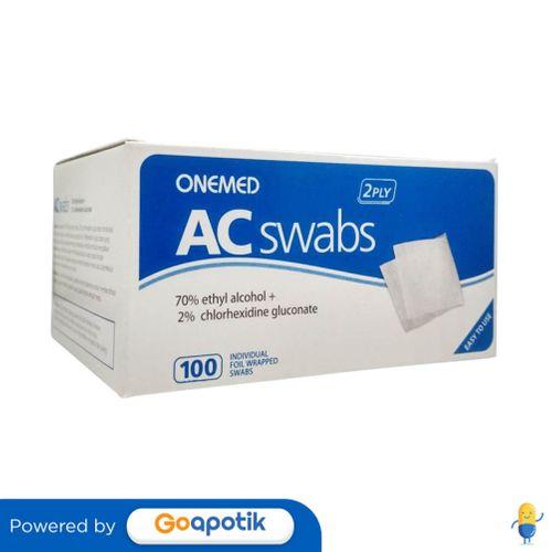 Gambar ONEMED AC SWABS 2% BOX 100 PCS dari Apotek Duta Farma 2 By GoA Kota Surabaya Tokopedia