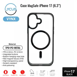 LYCUS Case MagSafe VYNX untuk iPhone 17 Series TPU+PC+Metal iPhone 17 / iPhone 17 Pro / iPhone 17 Pro Max