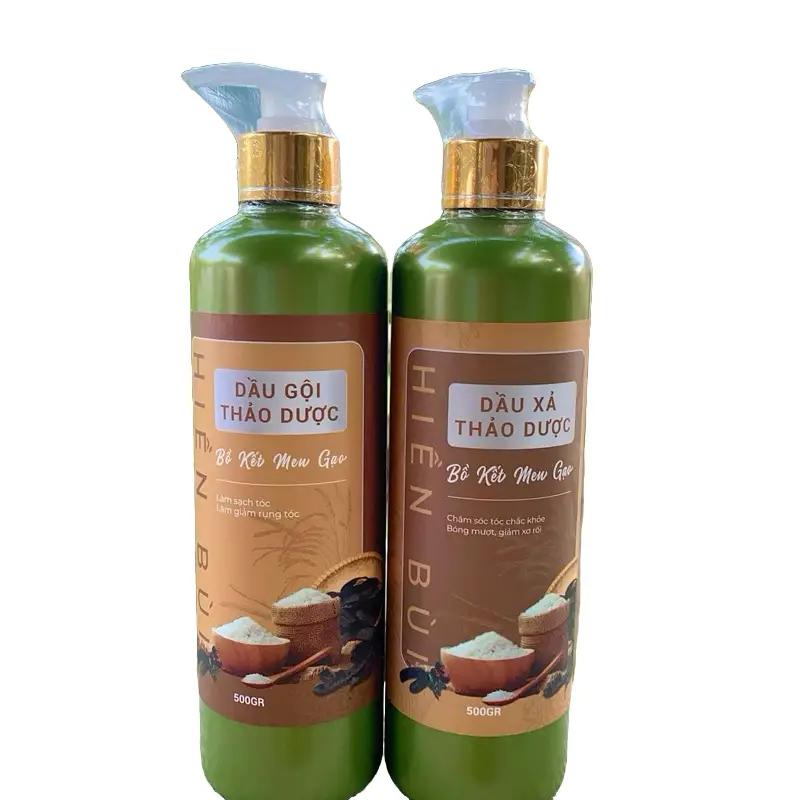 COMBO DẦU GỘI+ DẦU XẢ BỒ KẾT MEN GẠO HIỀN BÙI( GỘI 500ML+ XẢ 500ML)