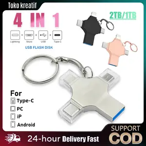 Flashdisk OTG 1TB 2TB lightning USB Stick Photo stick work with iPhone/USB-C iPad and Android Phone, External iPhone storage