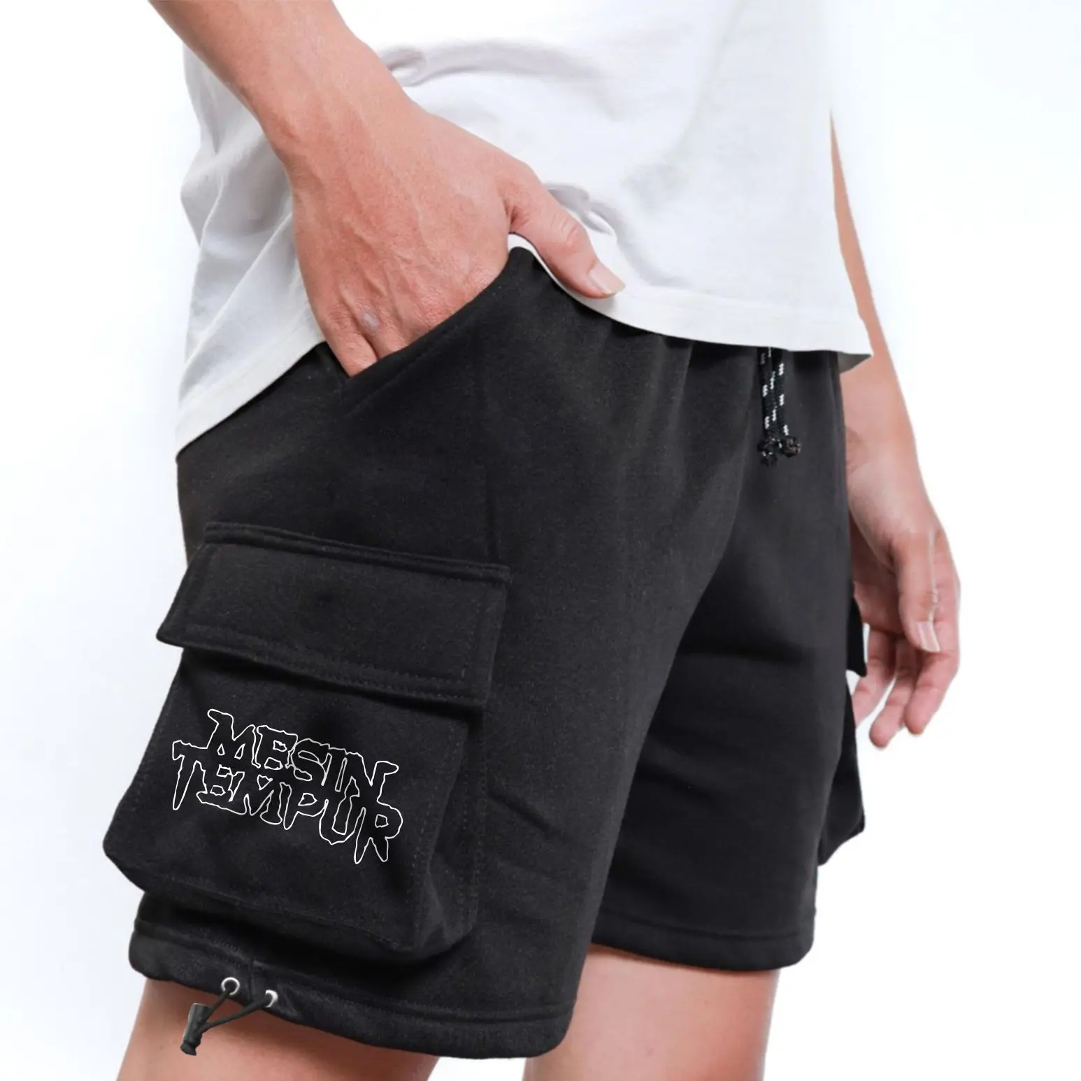 Celana Cargo Pendek Mesin Tempur Shortpant Cargopant Boxer Fleece Lembut Nyaman Fit Kantong Motif Sablon Santai Pria Kain Katun Katun Katun