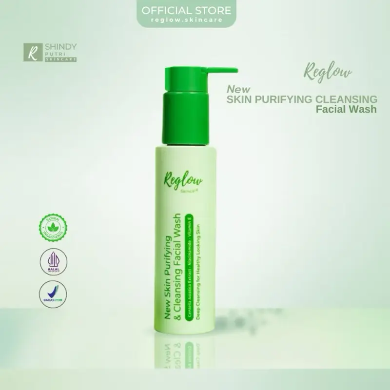 Reglow Facial Wash Skin Purifying & Cleansing Sabun Pembersih Muka 100 ml Pria dan Wanita Perawatan Kulit Berjerawat Membersihkan Mencerahkan