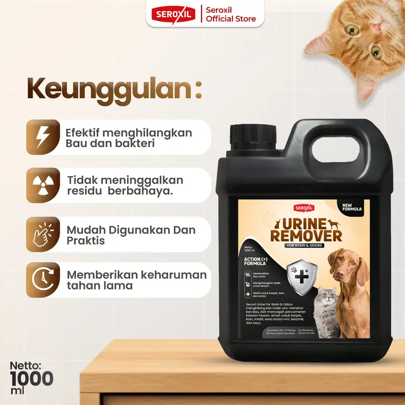 Seroxil Penghilang Noda Bekas Pipis Hewan Karpet Sofa URINE REMOVER 5