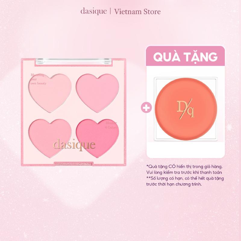   SALE  Phấn má hồng 4 ô dasique Blending Mood Cheek Blush | Sweet Heart Collection 