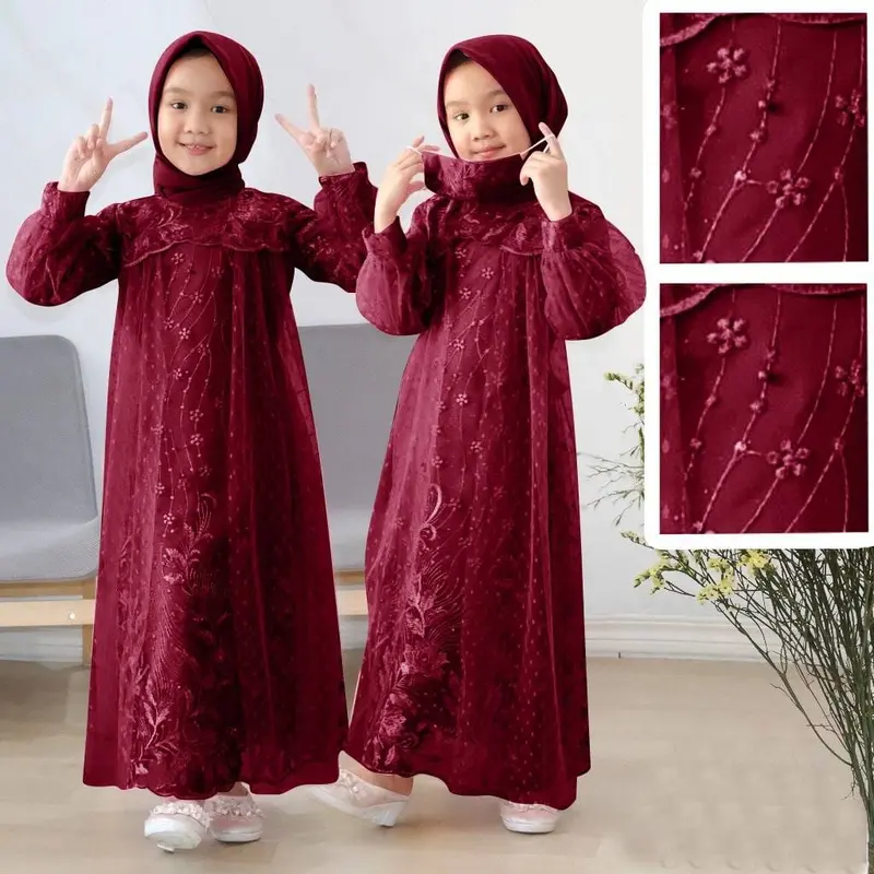 DRES LIANA KID 3-13 TAHUN/GAMIS ANAK TILE MUTIARA REAL PICT FRE MASKER GOOD QUALITY 4