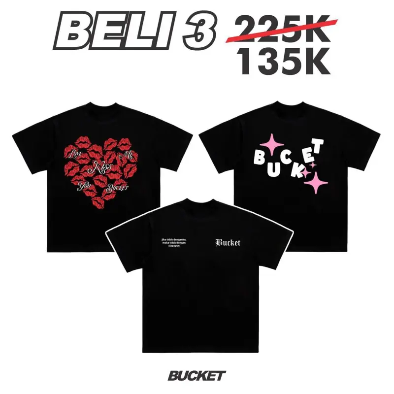 Promo Beli 1 Gratis 3 Baju Bucket Apparel Kaos Distro Spesial Sablon Plastisol HOPELESS, SCRIBLIS, WORD,Combed24s Motif Pria Keren Oblong Katun Tshirt Hitam Atasan Pendek Printing Nyaman Cowok  Santai Anime Printing Cowok Santai Fit Lembut Unik Simple