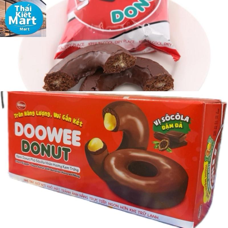 Bánh Donut phủ sô-cô-la nhân kem trứng 145 g - Ăn Vặt Snack