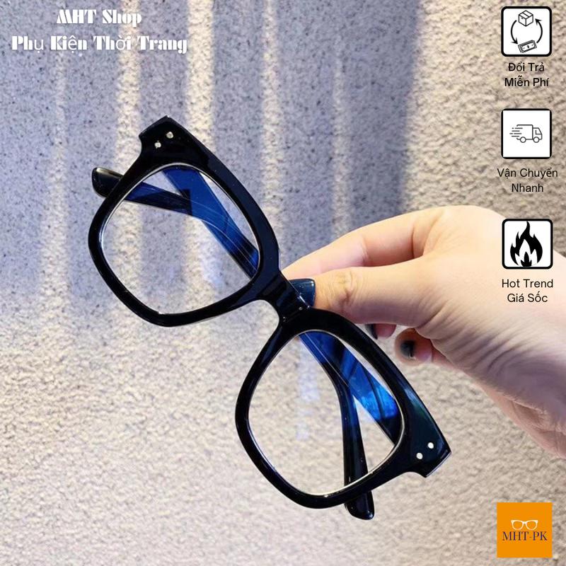  Mắt kính giả cận chữ v gọng vuông thời trang kính mát gọng trong nam nữ phong cách retro Hàn Quốc đơn giản MKGV1 kinh  vuong 