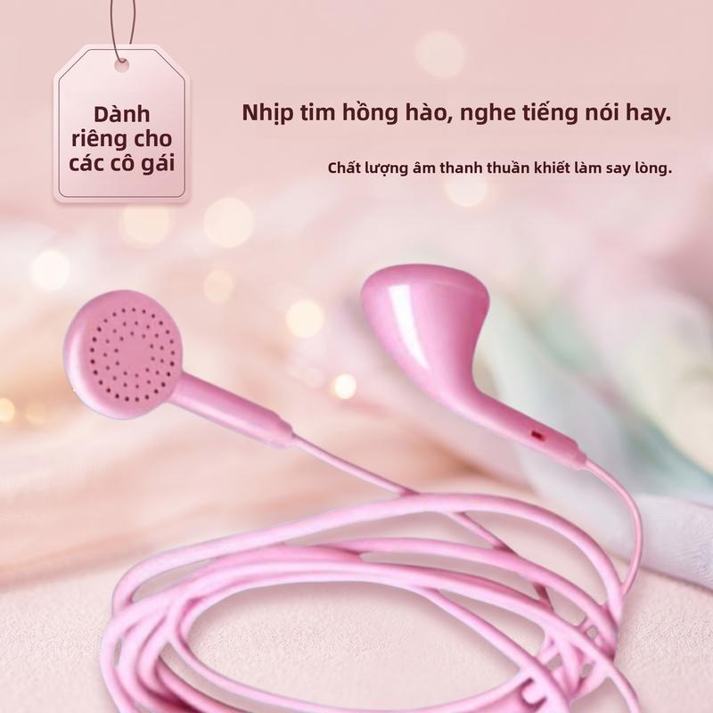 Tai nghe có dây, lỗ tròn, kiểu nhét tai, âm bass mạnh, thích hợp cho karaoke,…