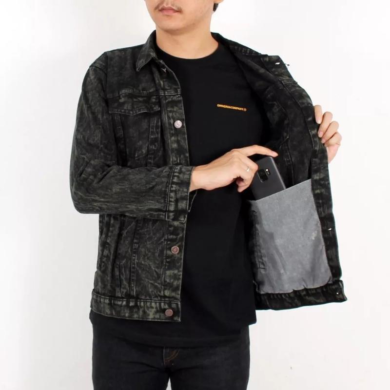 Jaket Jeans Premium Pria Wanita Oversize Nyaman Tebal Denim 0