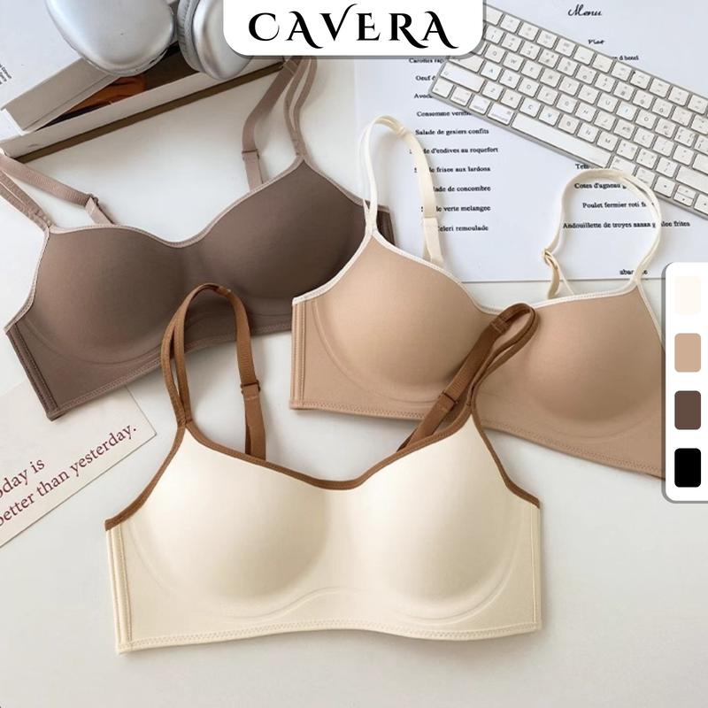Áo Ngực Nữ Su Không Gọng Viền Màu Nổi Bật Mút Mỏng Nhẹ Nâng V1, Áo Lót Mềm Thoáng Nhẹ Nhàng Sexy CAVERA A1451