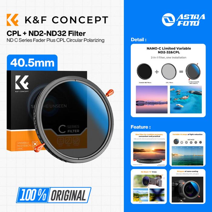 Gambar KNF Concept 40.5mm 2in1 CPL + ND2-ND32 Variable ND C Series Fader Plus CPL Circular Polarizing Filter KNF Concept dari Astra Foto Kota Administrasi Jakarta Pusat Tokopedia
